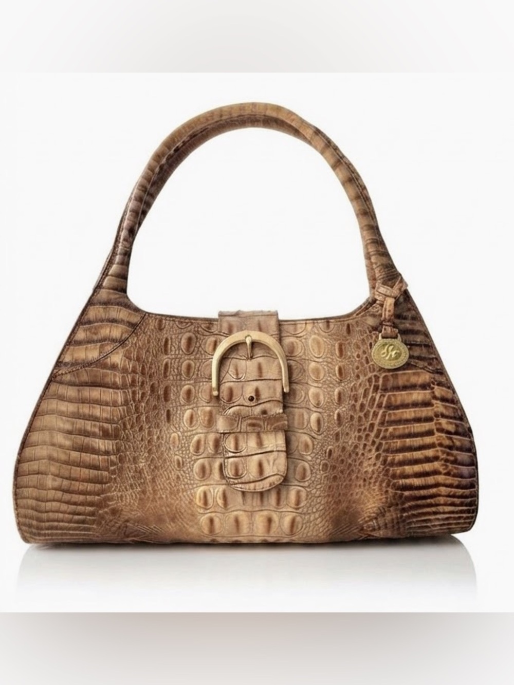 Brahmin Croc-Embossed East-West Bag in Brown Gradient Finish